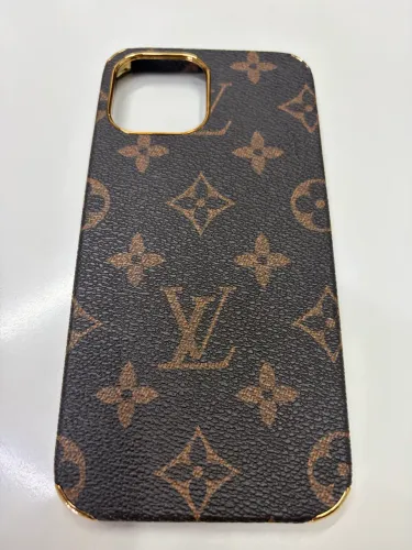 Capa Para iPhone 12 Pro Max Estilo Luxo Louis Vuitton Padrão Monograma Marrom