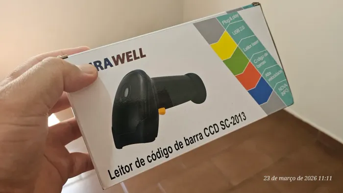 Leitor de código de barras usb