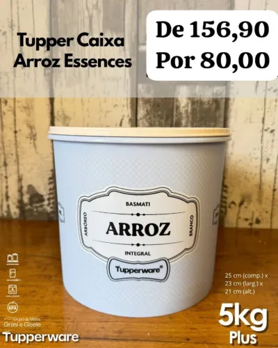 Caixa de arroz 5 kilos linha essences Tupperware