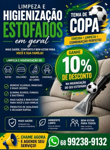 LIMPEZA E HIGIENIZAÇÃO DE ESTOFADOS 