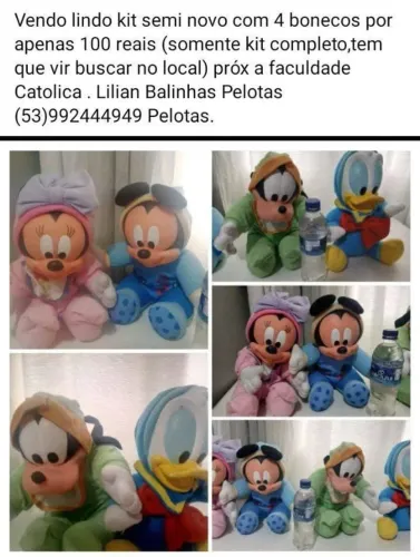 VENDO BELISSIMO KIT DA TURMA DO MICKEY COM 4 PERSONAGENS 100 REAIS
