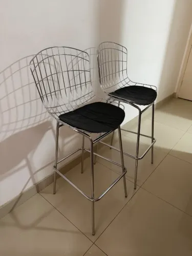 Kit 2 banquetas BERTOIA cromada