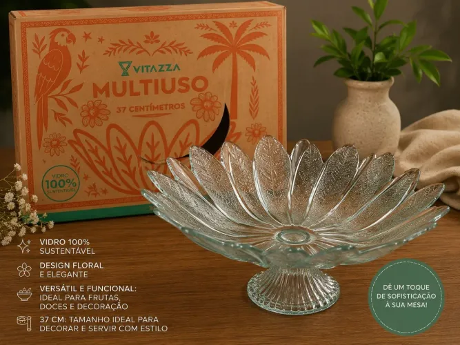 Fruteira Vitazza, disponível rosa e transparente 