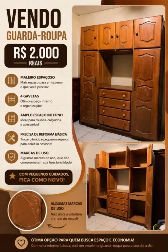 Guarda roupa de madeira