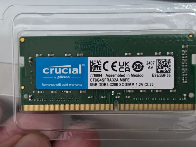 Memória RAM Notebook Crucial 8GB DDR4 3200