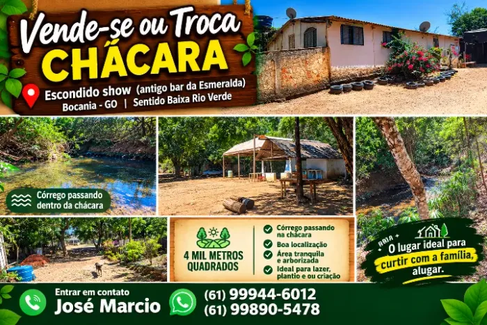 Chácara com córrego