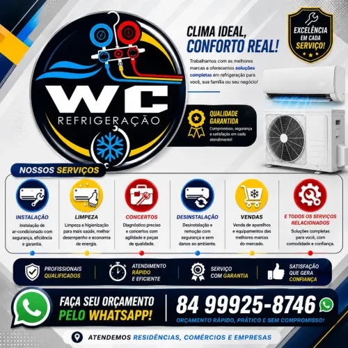 Serviços de instalação e manutenção de ar-condicionado Split 