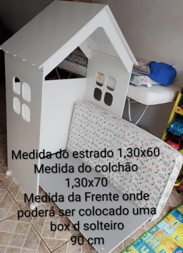 Mini Cama casinha 2 funções vira tbem uma cama solteiro Box com rodinhas estado d nova