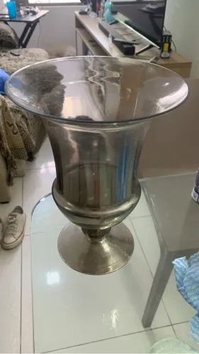 Jarro / Vaso decorativo de Vidro fumê espelhado