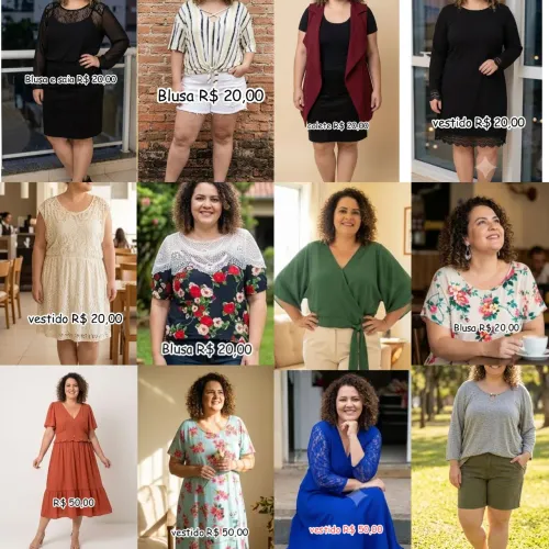 Várias roupas plus size usada poucas vezes