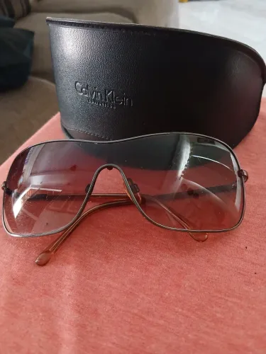 ÓCULOS DE SOL CALVIN KLEIN COLLECTION VINTAGE ANOS 2000 METAL SHIELD +ESTOJO ORIGINAL RARO