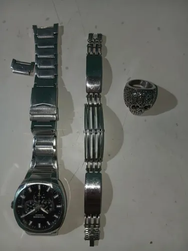 Vendo: Relógio Technos Skymaster + Aliança Caveira (Aço Inox)