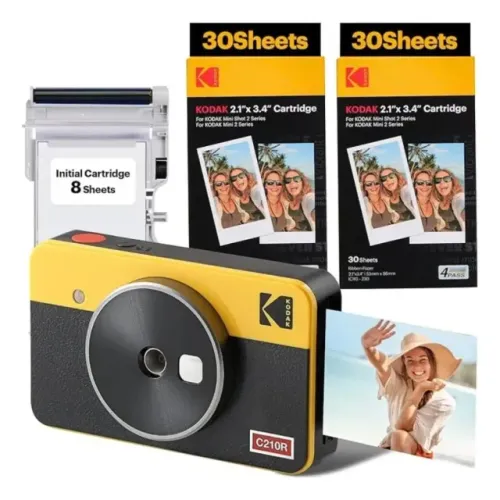 Kodak Mini Shot 2 Retrô Amarela C210r Câmera Instantâne + 60 Fotos