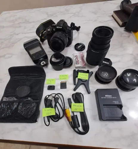 Câmera Nikon profissional seminova kit completo