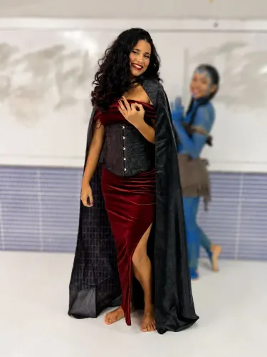 Vestido, corselet e capa - para festas, eventos e fantasia 
