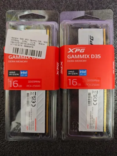 Memória RAM 32GB (2x16GB) XPG Gammix D35 Branco 3200MHz CL16 - Nova e Lacrada