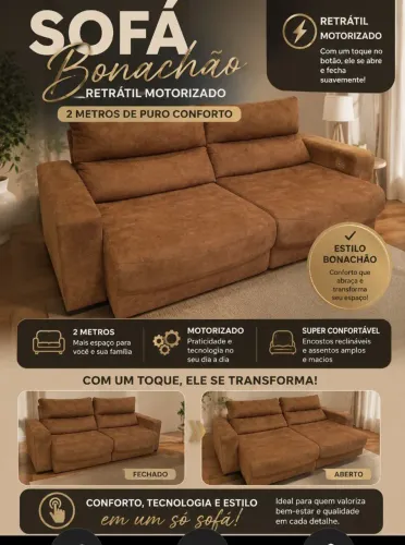 Sofá motorizado e retrátil 