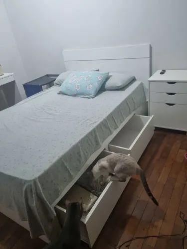 DESAPEGO QUARTO COMPLETO: Cama Gaveteiro + Colchão Ortobom +  Gaveteiro de Cabeceira