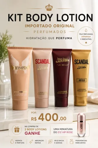 Kit Body Lotion de perfumes importados