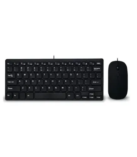 Kit Teclado E Mouse Mini C/ Fio Usb Knup Kp-te122 Preto