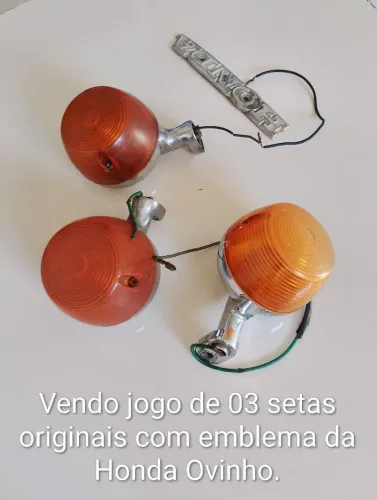 Lanternas de setas e emblema Honda Moto CG Titan ovinho
