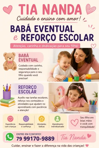 Babá + Professora Reforço Escolar  