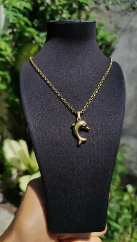Colar moda praia dourado aço inoxidável
