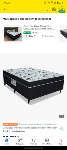 Cama box casal mais colchão casal