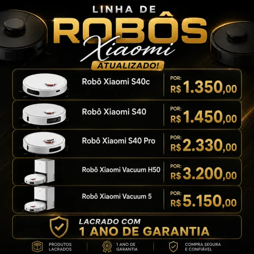 Robô Xiaomi lacrado com 1 ano de garantia pronta entrega loja física BH