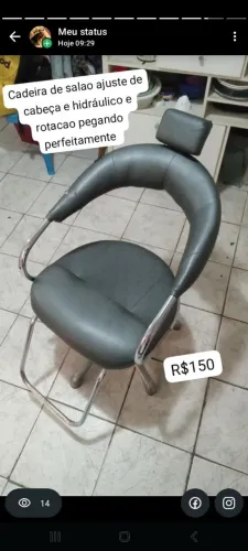 Cadeira de salão hidráulica apoio de cabeça e rotação 