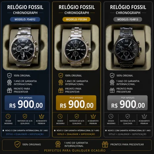 Relógios Masculinos Fossil - 3 Modelos Masculinos - Leia a Descrição