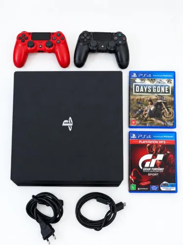 Ps4 Pro 1TB + 2 controles + 2 jogos