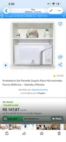 Prateleira De Parede Duplo Para Microondas Forno Elétrico