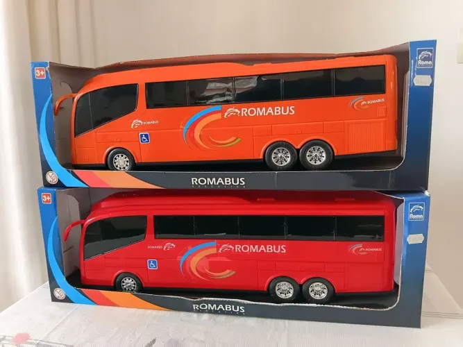 Ônibus infantil Roma Bus Vermelho e Laranja Novos