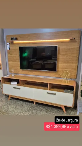 Painel até 70 Polegadas Cristal Cinamomo + Rack Cristal