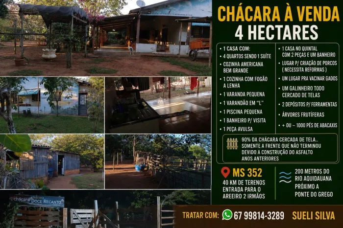 CHÁCARA EM TERENOS-MS À VENDA