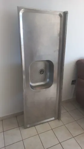 Pia para Cozinha Aço Inox 150x55cm