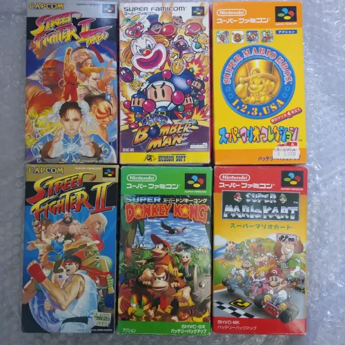 [ORIGINAL] Lote de Jogos Super Famicom CIB Street Fighter Mario Kart Donkey Kong 