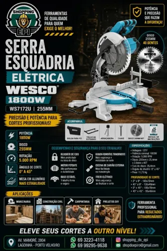 SERRA ESQUADRIA 255MM 1.800W WS7172U WESCO