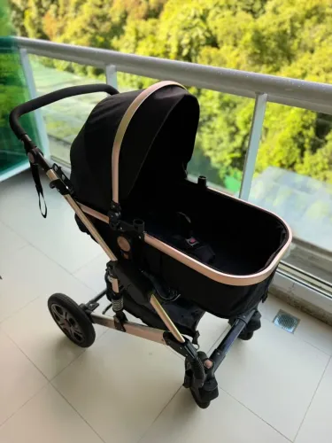 Carrinho De Bebê Europeu Luxo 3 em 1 com bebê conforto 