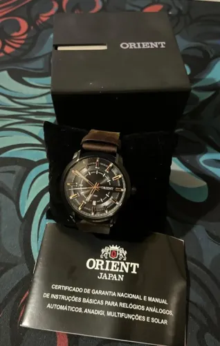 Relógio Orient Masculino Preto Pulseira Couro Mpsc1006g1nx