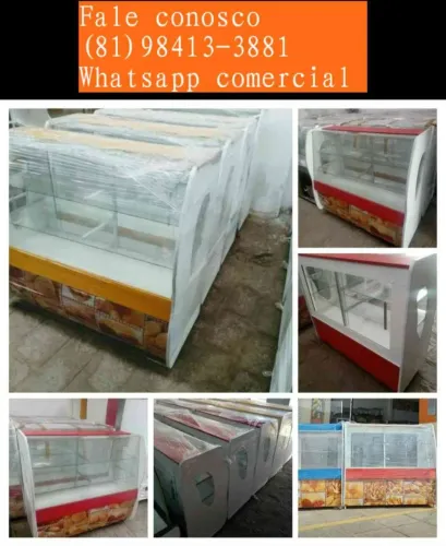 Balcão Expositor Vitrine Natural de Madeira para comércio em até 10x sem juros no cartão 