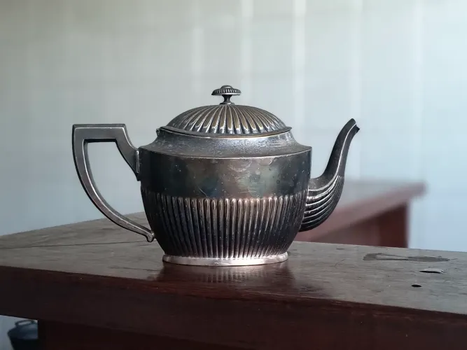 antiga jarra para café eberle banhada a prata anos 30 decoração linda antigo antiquario