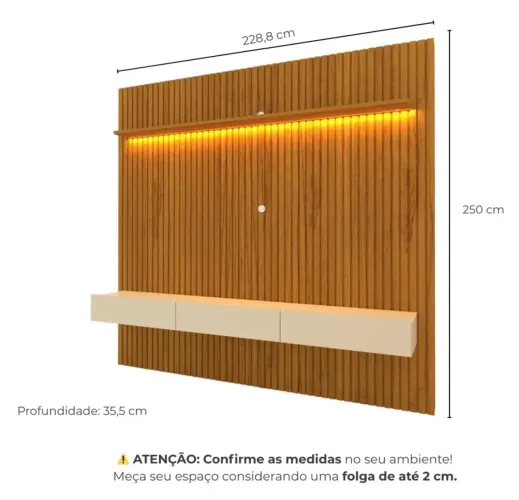 Painel ripado sala de TV