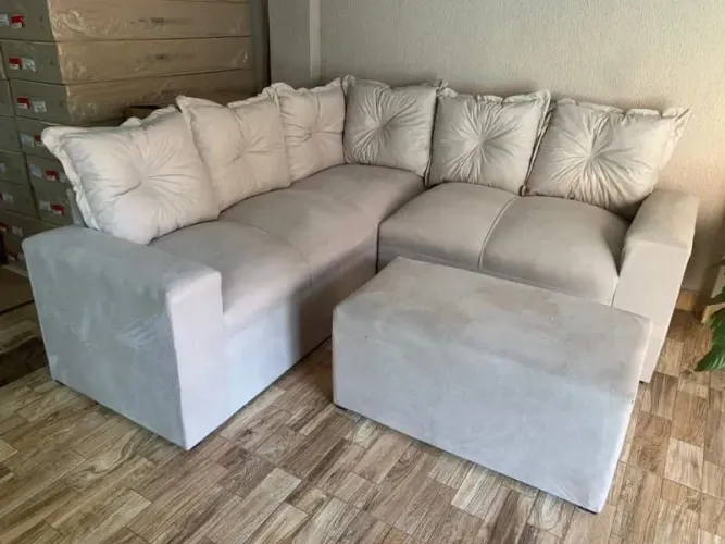 Sofá de canto com puff, novos entregamos Df e Go