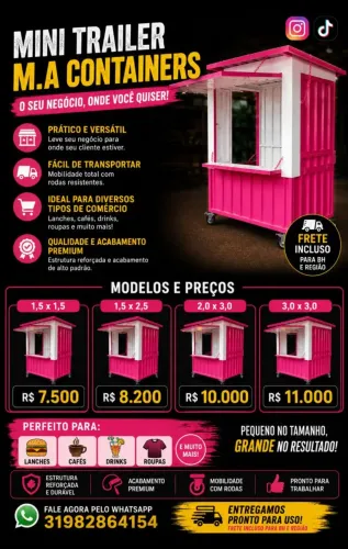 Mini loja ,trailer ,container ,xale , mini casa