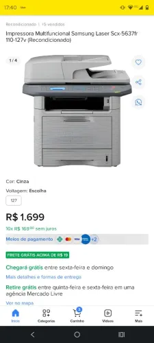Impressora Laser Multifuncional Samsung 