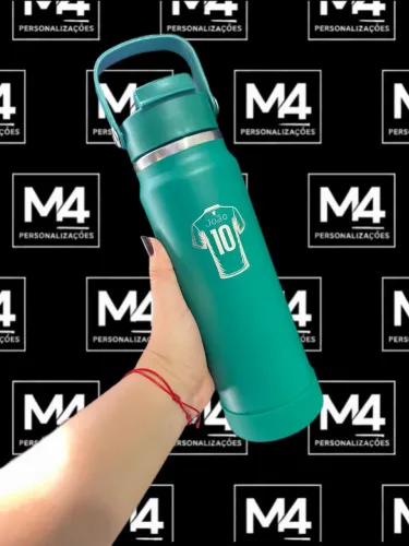 Garrafa térmica + Gravação à laser do seu nome ou logo!