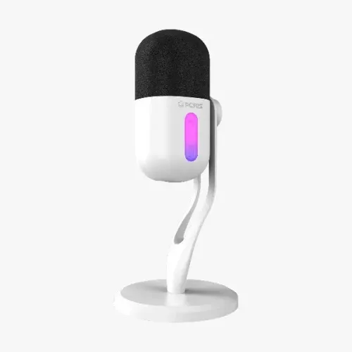 Microfone Gamer Condensador Pcyes Volini White Ghost - Mgvlnwg *ENTREGA GRÁTIS*