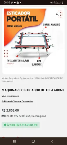 Esticador de tela para Silk screen 